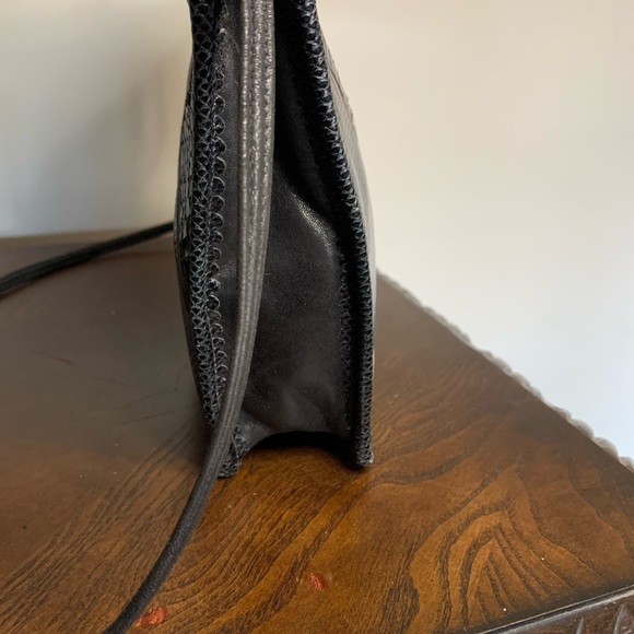 Vintage Carlos Fioro Italian Nubuck Black Leather Envelope Purse - Picture 13 of 16